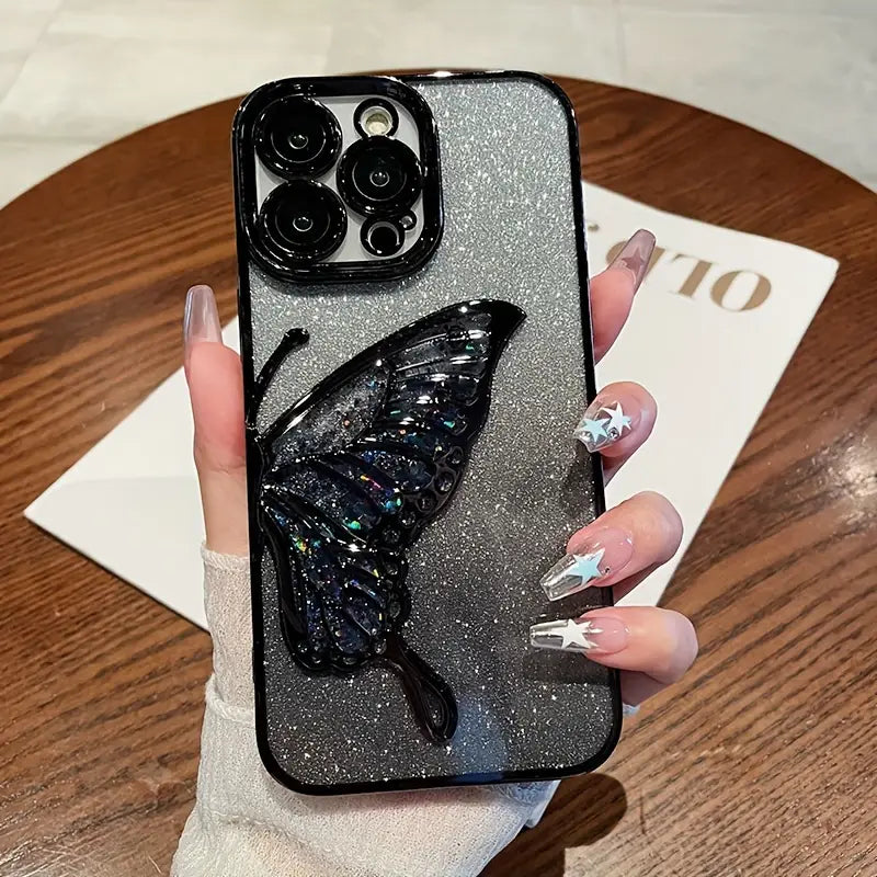 Shimmery Butterfly Glitter Case
