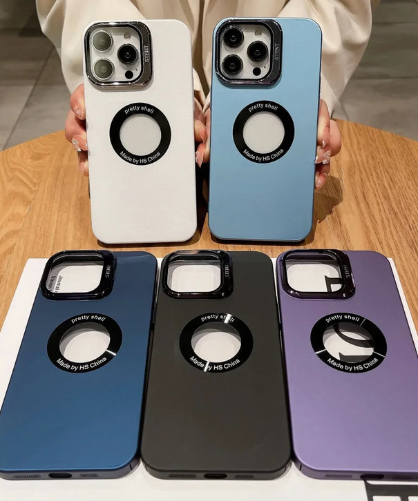 iPhone All Model Cover-Premium Acrylic Invisible Kickstand Case With Lens Protector