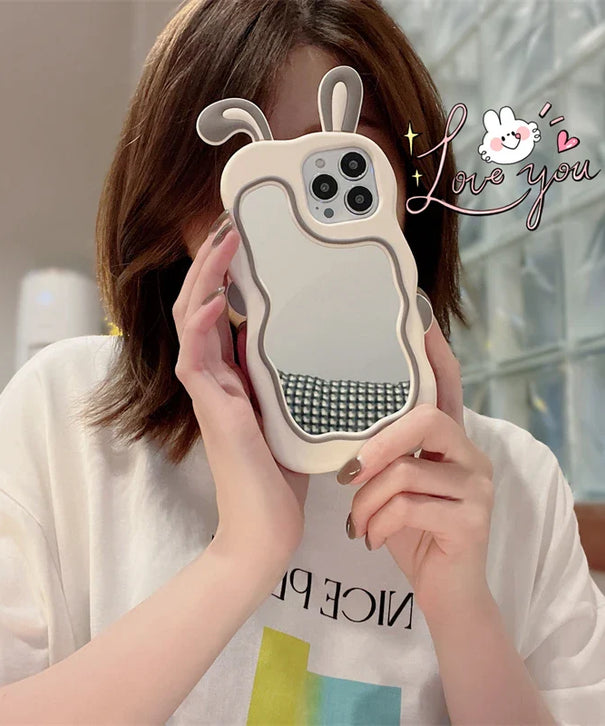 iPhone Bunny Make Up Mirror Phone Case