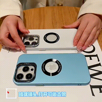 iPhone All Model Cover-Premium Acrylic Invisible Kickstand Case With Lens Protector