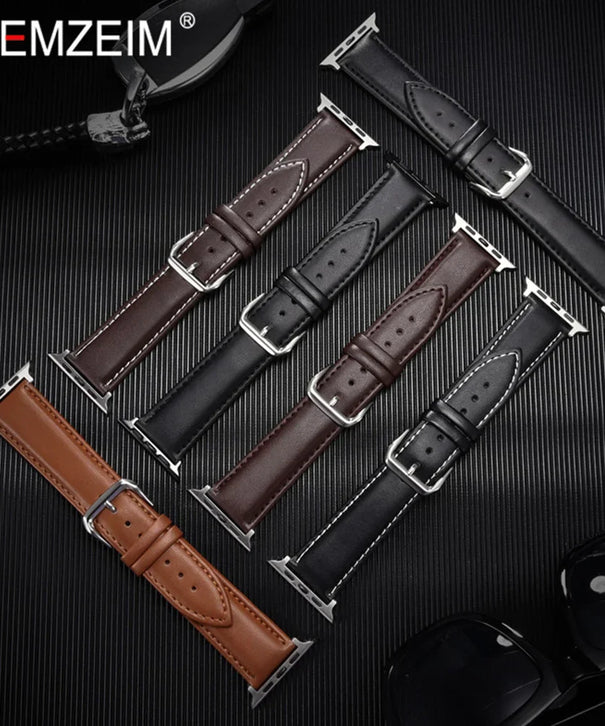 Simple Leather Straps For 42-44-45-49mm